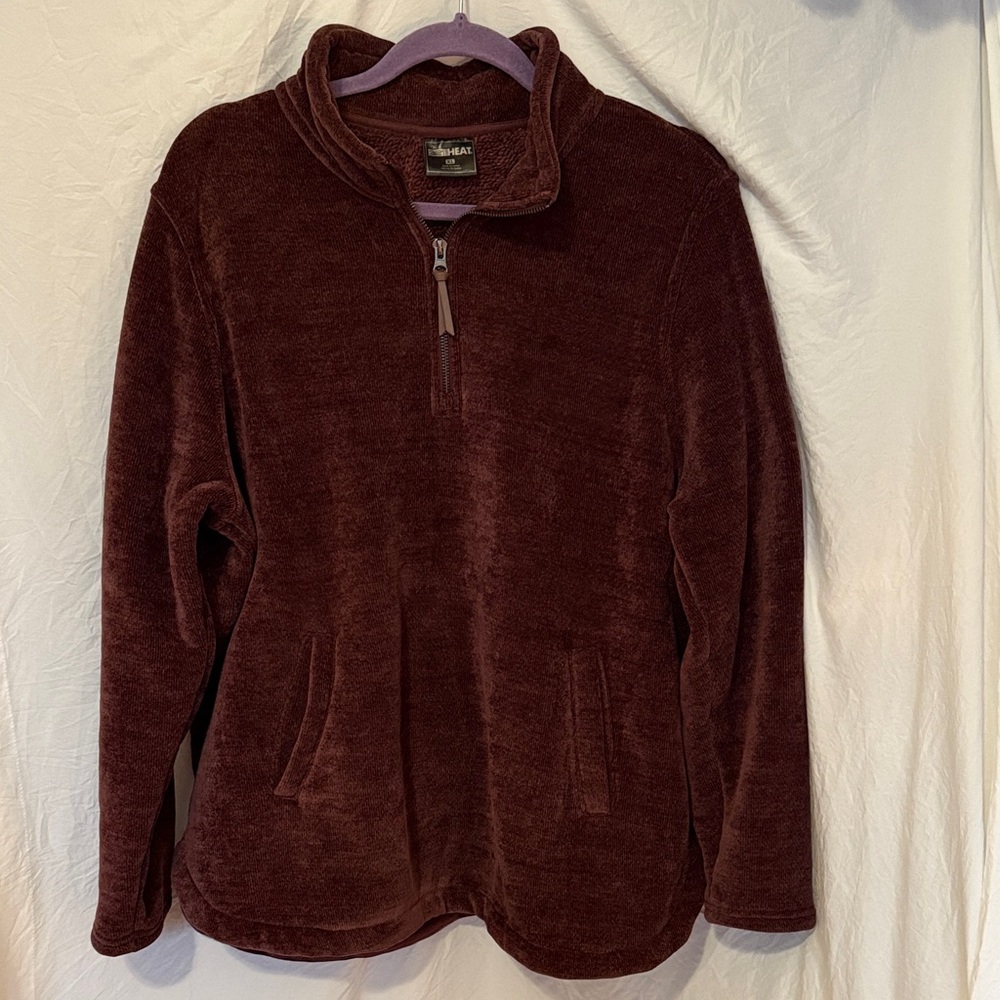 32 Degrees Women's Burgundy Zip-Up Sweater
